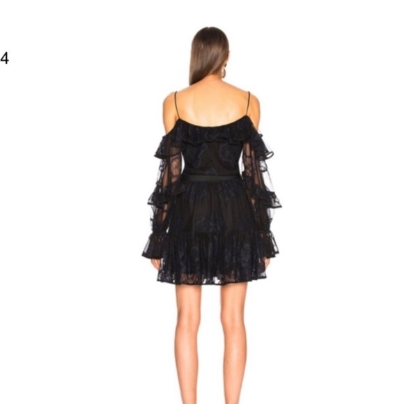 ALEXIS Magna Organza Tiered Dark Blue Dress SIZE L. - Picture 2 of 9